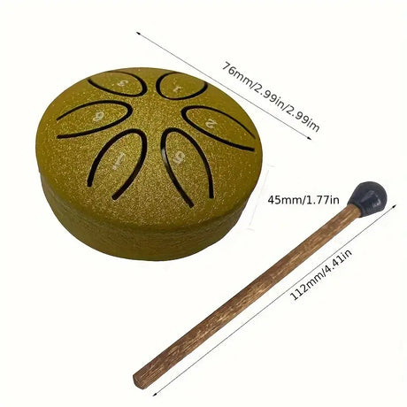 Basic Mini Steel Tongue Drum – 3″ Trommel mit 6 Tönen für Meditation & Klangreisen