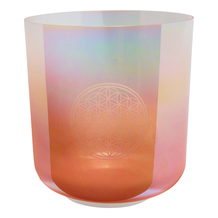MEINL Sonic Energy 9" Essence Crystal Singing Bowl, 128 Hz, Helles Rosé Gold, Blume des ECSB128FOL