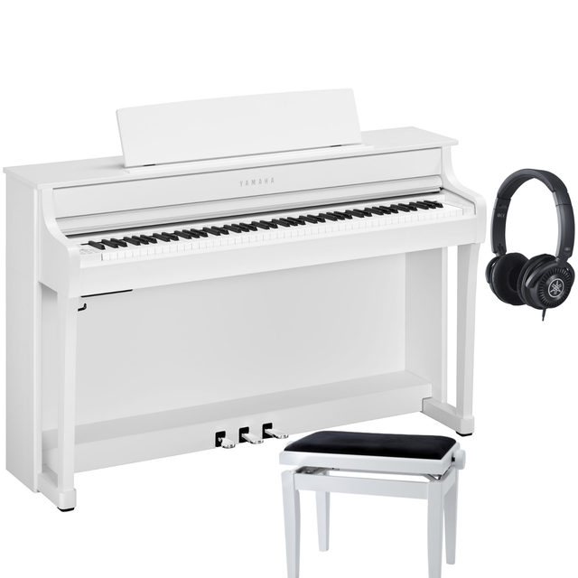 Yamaha CLP 845 Weiß Matt Bundle mit Bank und Kopfhörer - Musik-Ebert Gmbh