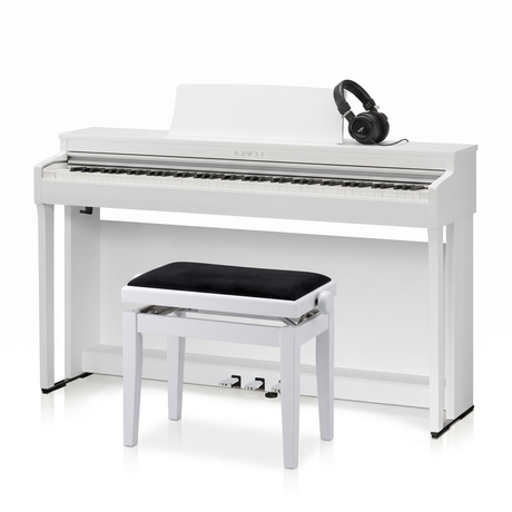 Kawai CN 201 Weiß Matt Bundle mit Bank und Kopfhörer – bundle-hero