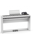 Roland FP-30X Weiß Bundle mit Ständer und Pedalleiste, Kopfhörer – bundle-hero