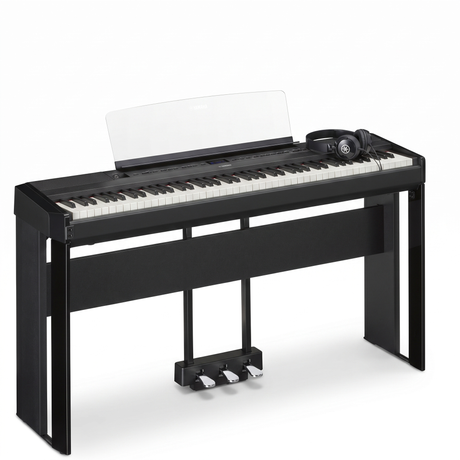 Yamaha P-525 Schwarz Bundle mit Ständer, Pedalen und Kopfhörer – bundle-hero
