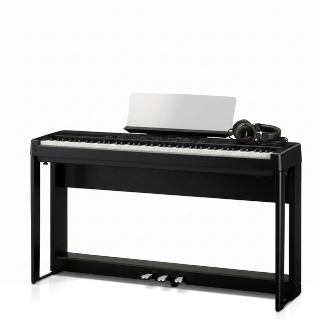 Kawai ES-520 Schwarz Bundle mit Ständer, Pedalen und Kopfhörer – bundle-hero