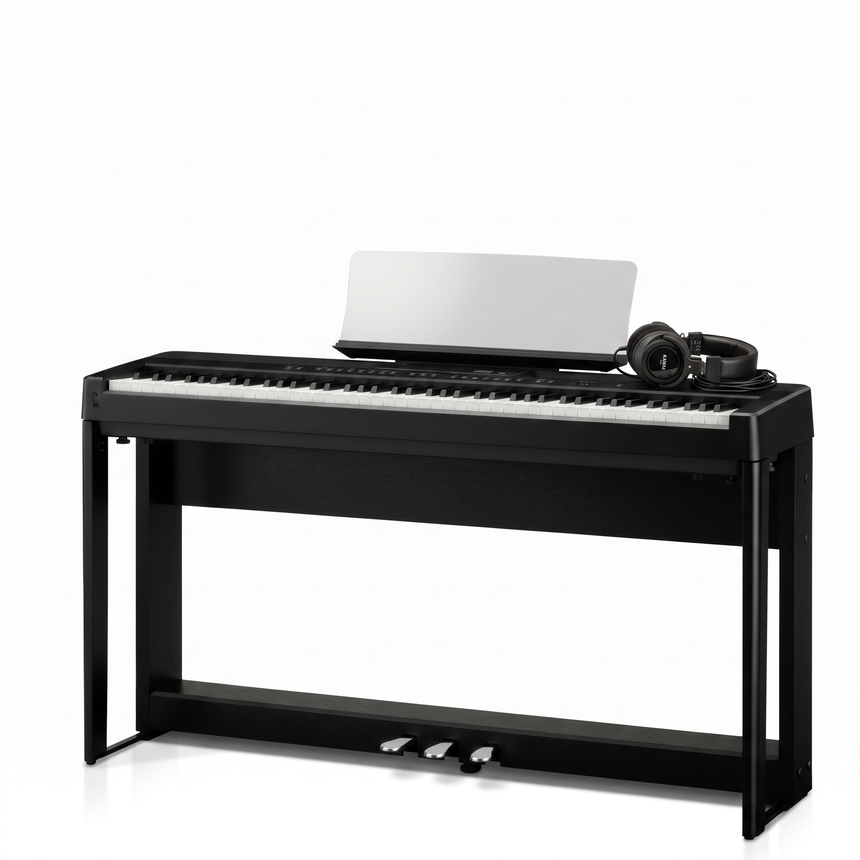Kawai ES-520 Schwarz Bundle mit Ständer, Pedalen und Kopfhörer – bundle-hero