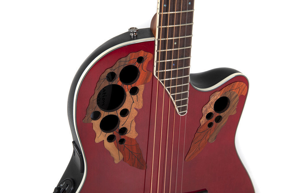 Ovation Celebrity Elite Plus CE48-RR-G Ruby Red Elektro-Acousticguitar - Musik-Ebert Gmbh