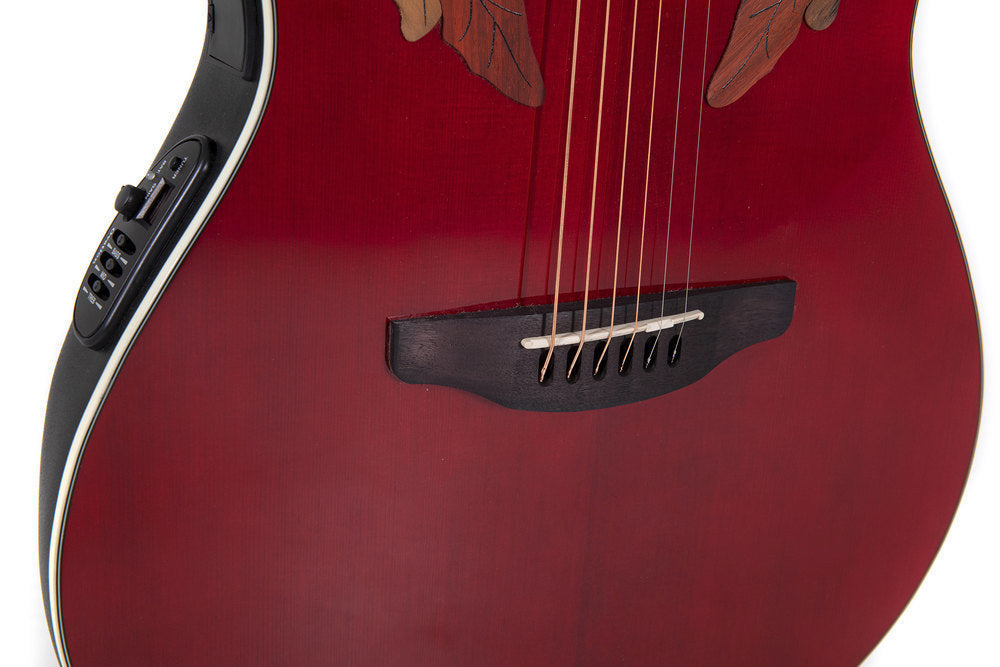 Ovation Celebrity Elite Plus CE48-RR-G Ruby Red Elektro-Acousticguitar - Musik-Ebert Gmbh