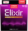 Elixir Nanoweb Phosphor Bronze Westerngitarrensaiten 3-er Pack - Musik-Ebert Gmbh