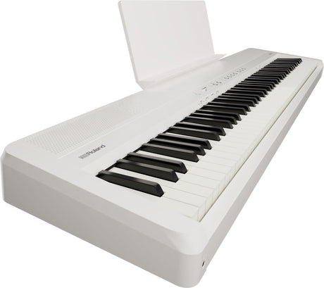 Roland FP-40 WH Stagepiano – Schrägansicht mit Notenpult