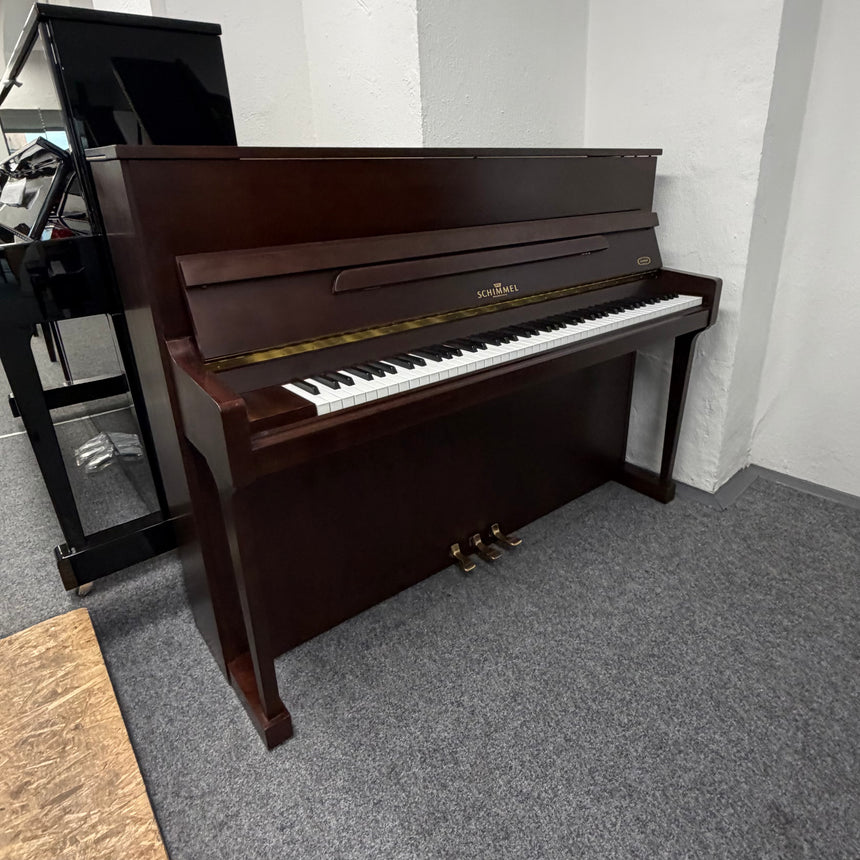 W.Schimmel Klavier 112 T Mahagony dunkel matt Occasion Bestzustand Bj. 1981 mit Renner Mechanik (gebraucht) - Musik-Ebert Gmbh