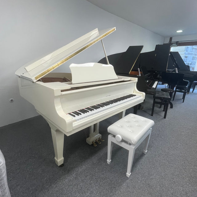 ASTOR Flügel G 56 Occasion 160 cm weiß poliert Bj. 2000 (gebraucht) + Klavierbank - Musik-Ebert Gmbh