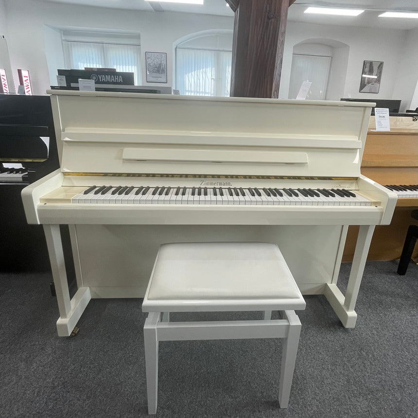 BECHSTEIN - Piano droit Zimmermann Z.2 blanc poli, d'occasion, année 2006, très bon état + banc de piano (d'occasion)