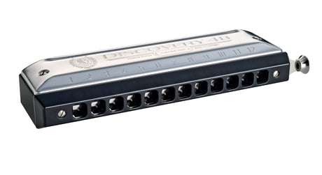 Hohner Discovery 48, chromatische Mundharmonika in C – Gesamtansicht mit Kanzellenöffnungen