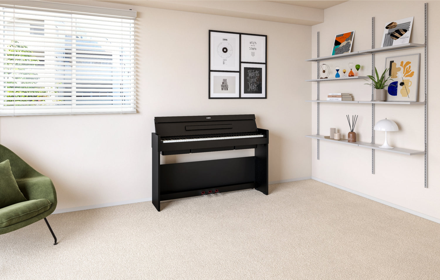 Yamaha YDP-S36 Schwarz – im Wohnraum