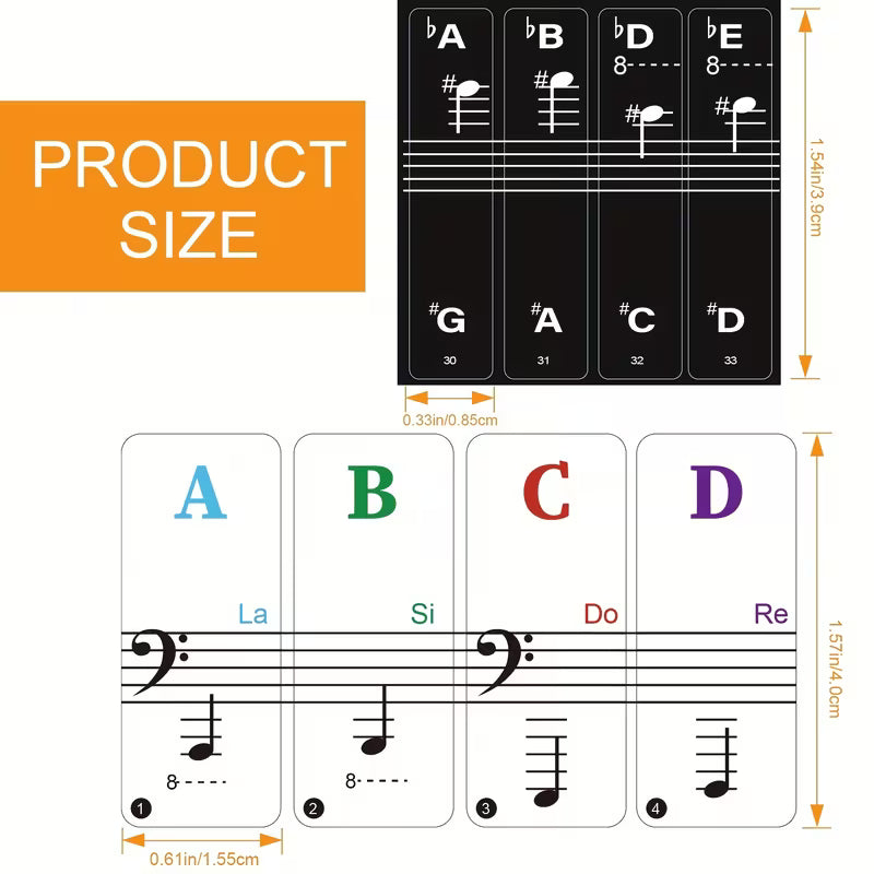 Basic Piano Tastaturaufkleber für Anfänger