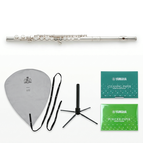Yamaha YFL-222 Querflöten-Bundle mit Ständer, Wischer & Pflegepapieren Set-Bild