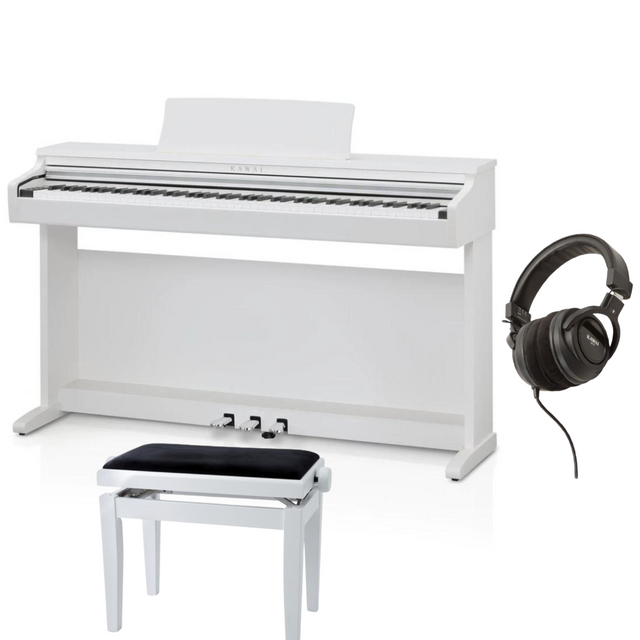 Kawai KDP-120 Weiß Matt Bundle mit Bank und Kopfhörer - Musik-Ebert Gmbh