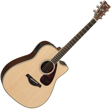 Yamaha FGX830C Guitare folk électro-acoustique Natural – dreadnought pan coupé, table épicéa massif