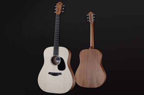 Guitare acoustique Furch Violet D-EM naturelle – vues avant et arrière côte à côte