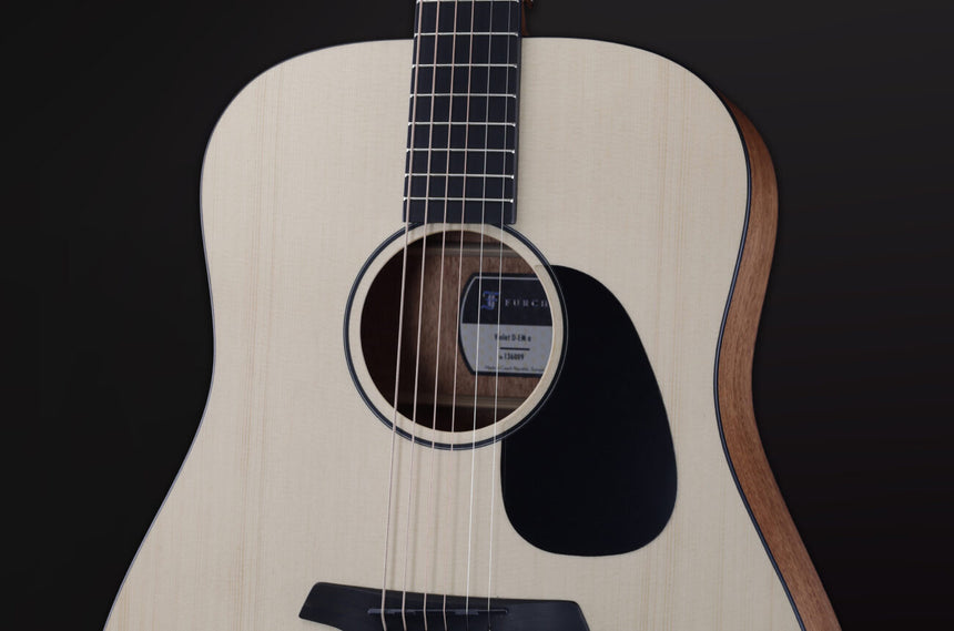 Furch Violet D-EM acoustic guitar in natural finish – body detail