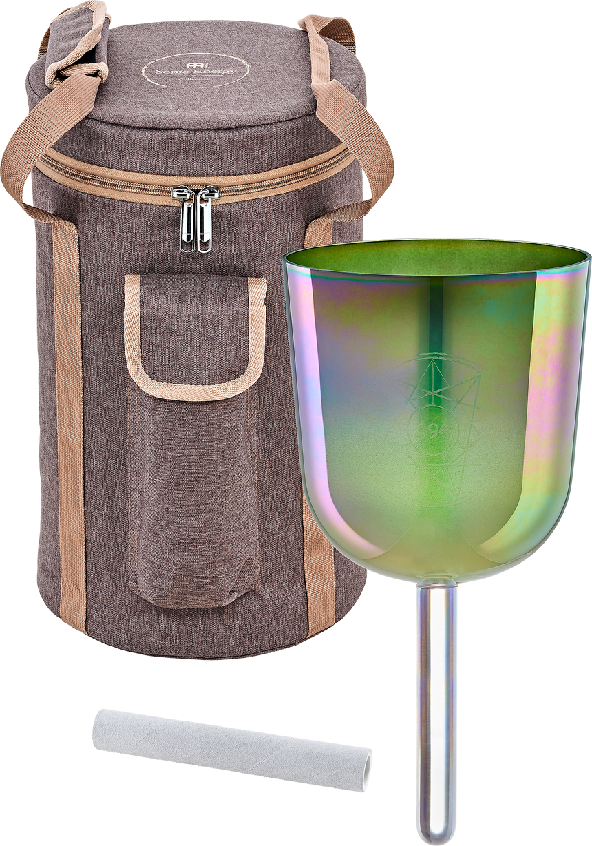Meinl ESOLCSB396 Essence-Solfeggio-Klangschale in Olivgrün – mit Tasche und Schlägel