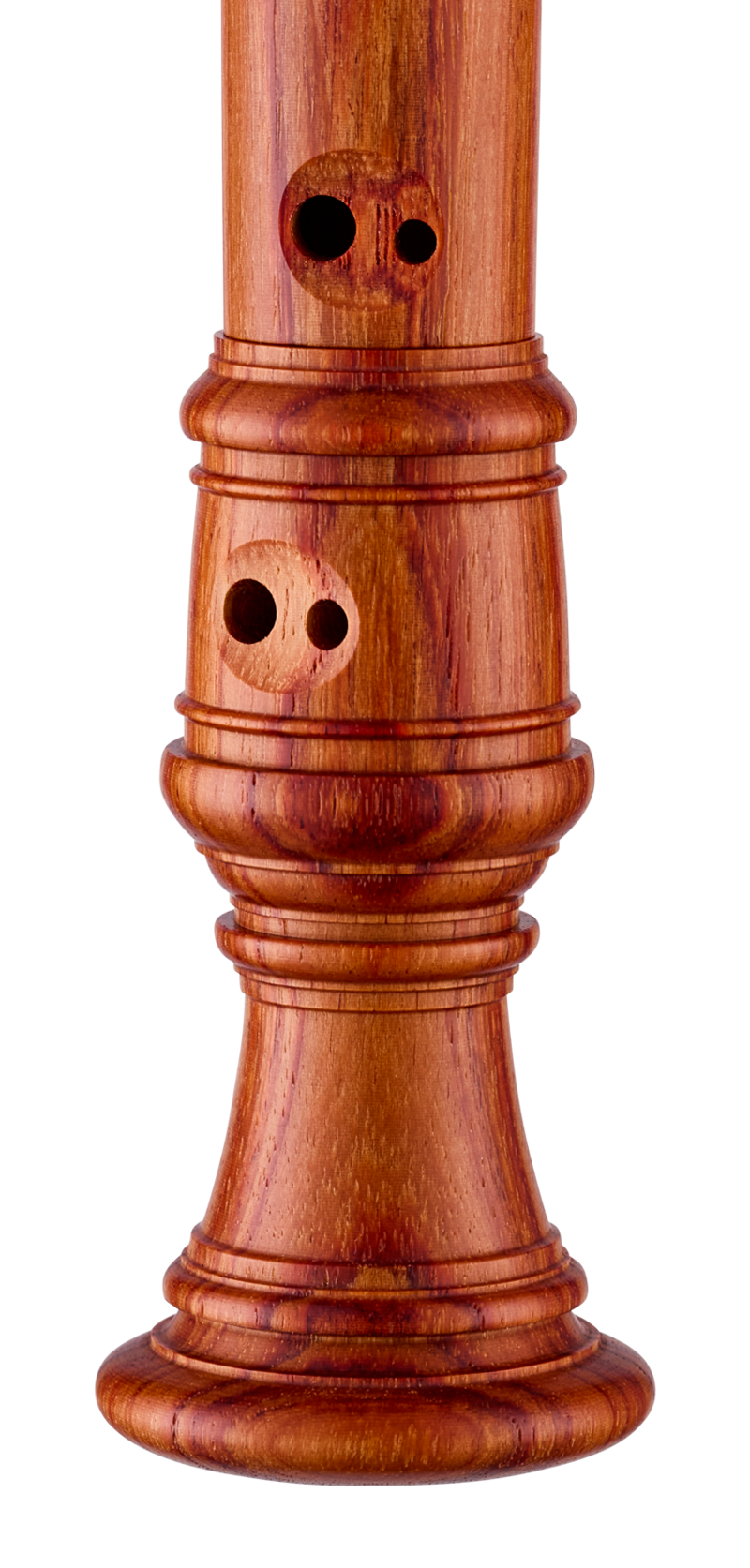 Moeck Rottenburgh 4208 soprano recorder in rosewood – double-hole and foot-joint detail