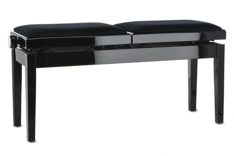 GEWA Pianobank Deluxe Double, polished black – front view