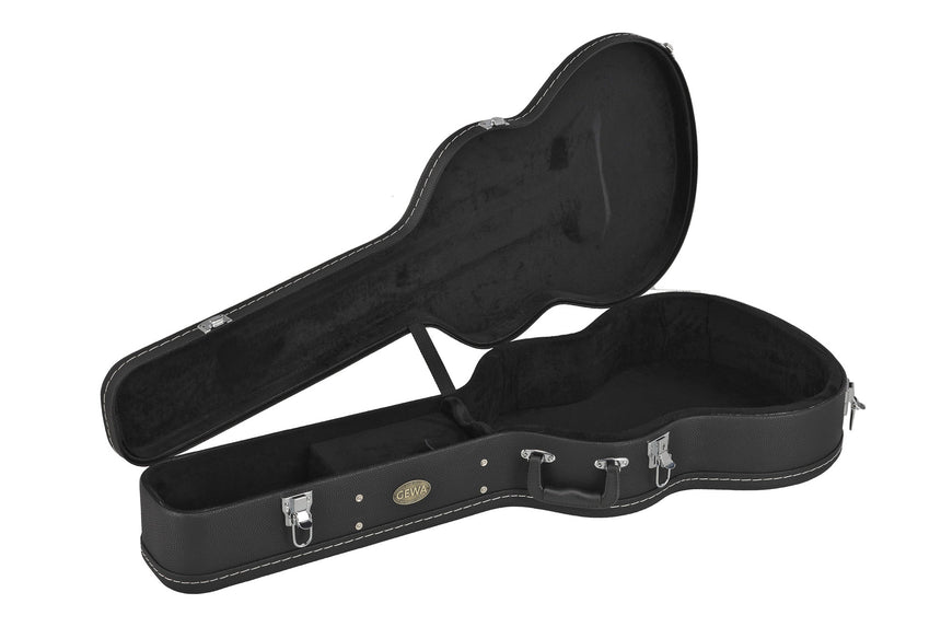 Étui pour guitare classique GEWA Flat Top Economy 523.100, noir – ouvert, vue oblique