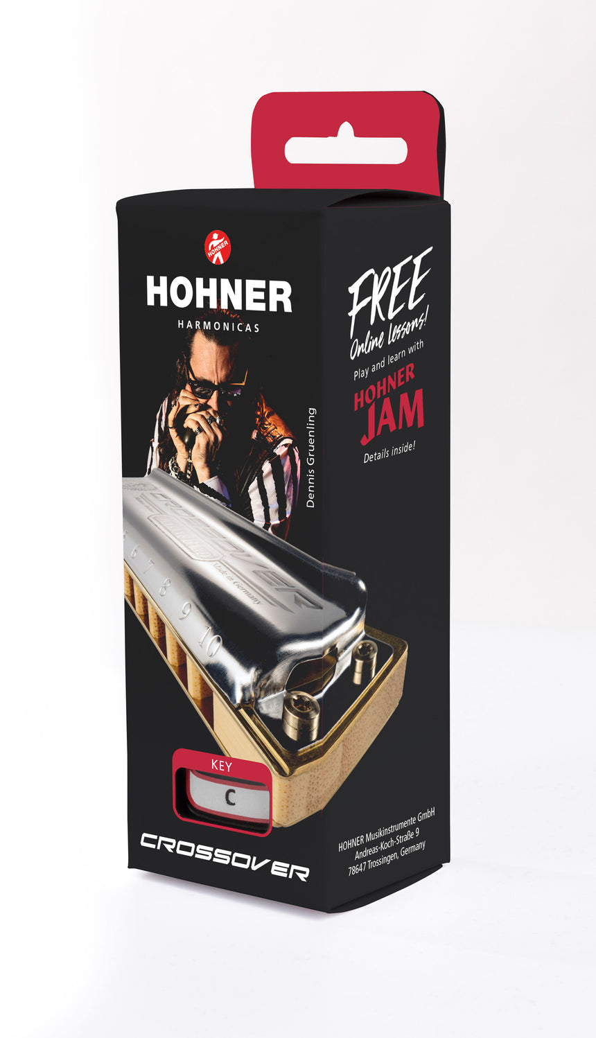 Hohner Marine Band Crossover harmonica, stainless steel and bamboo – original packaging of the key of C model