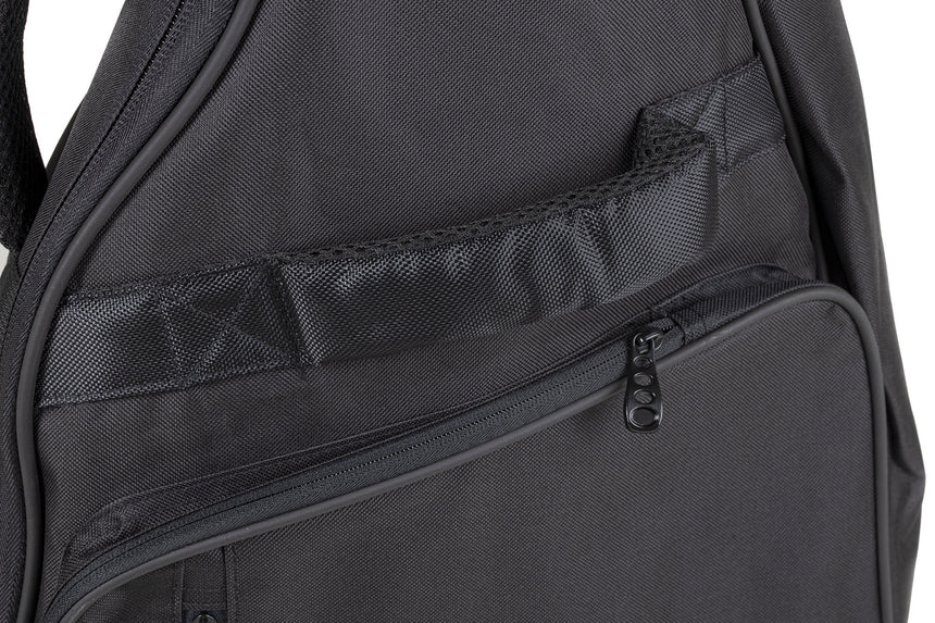 GEWA Premium 20 Western-Gitarrentasche, schwarz – Detail der vorderen Reißverschlusstasche