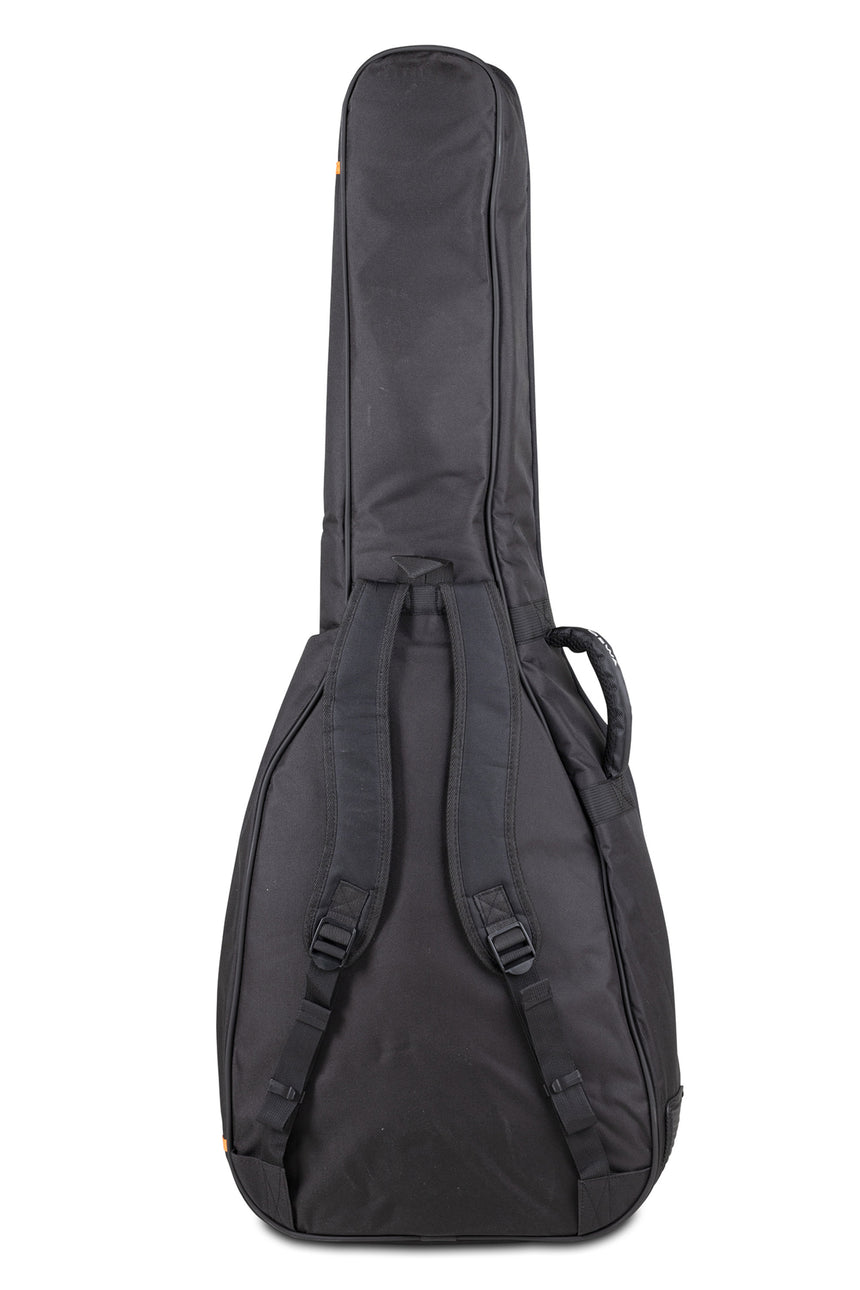 GEWA Premium 20 Western-Gitarrentasche, schwarz – Rückansicht mit Tragegurten