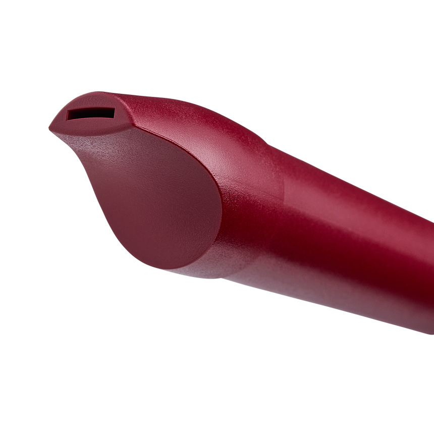 Moeck Flauto 1 Plus 1020 red soprano recorder, German fingering – red headjoint and mouthpiece detail