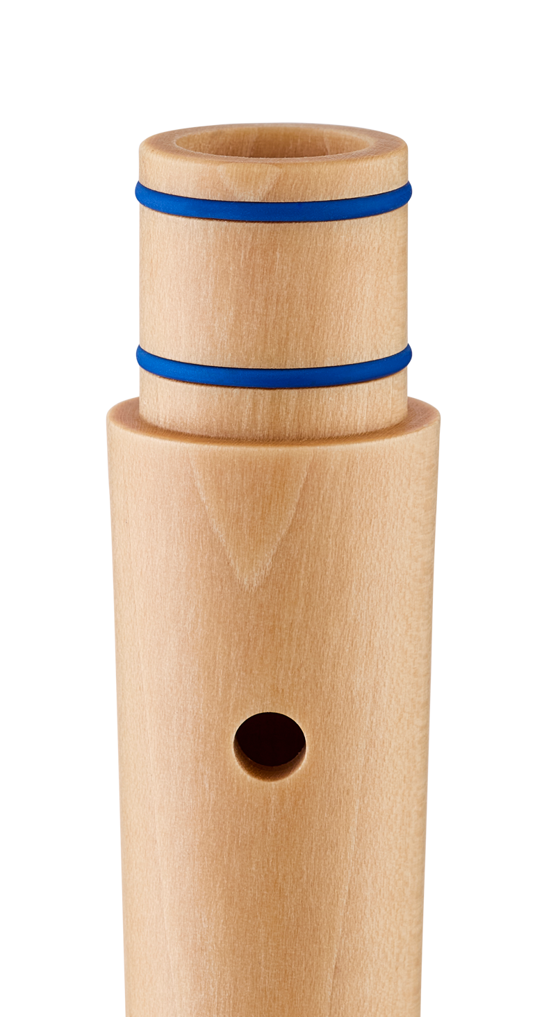 Moeck Flauto 1 Plus 1024 soprano recorder, blue and natural maple – tenon with blue sealing rings
