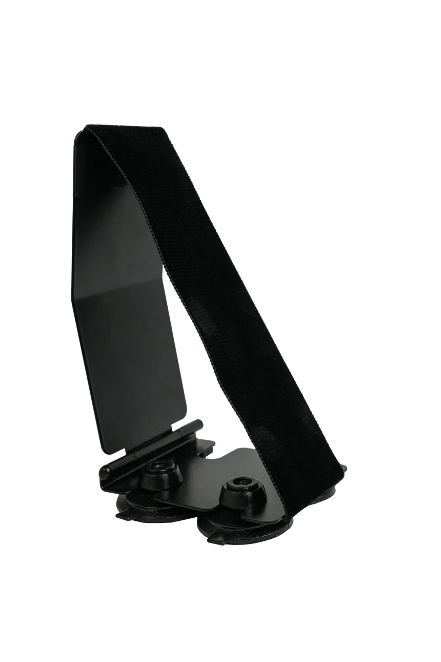 Gitano 70900 guitar support, black and aluminium – isolated angled product view