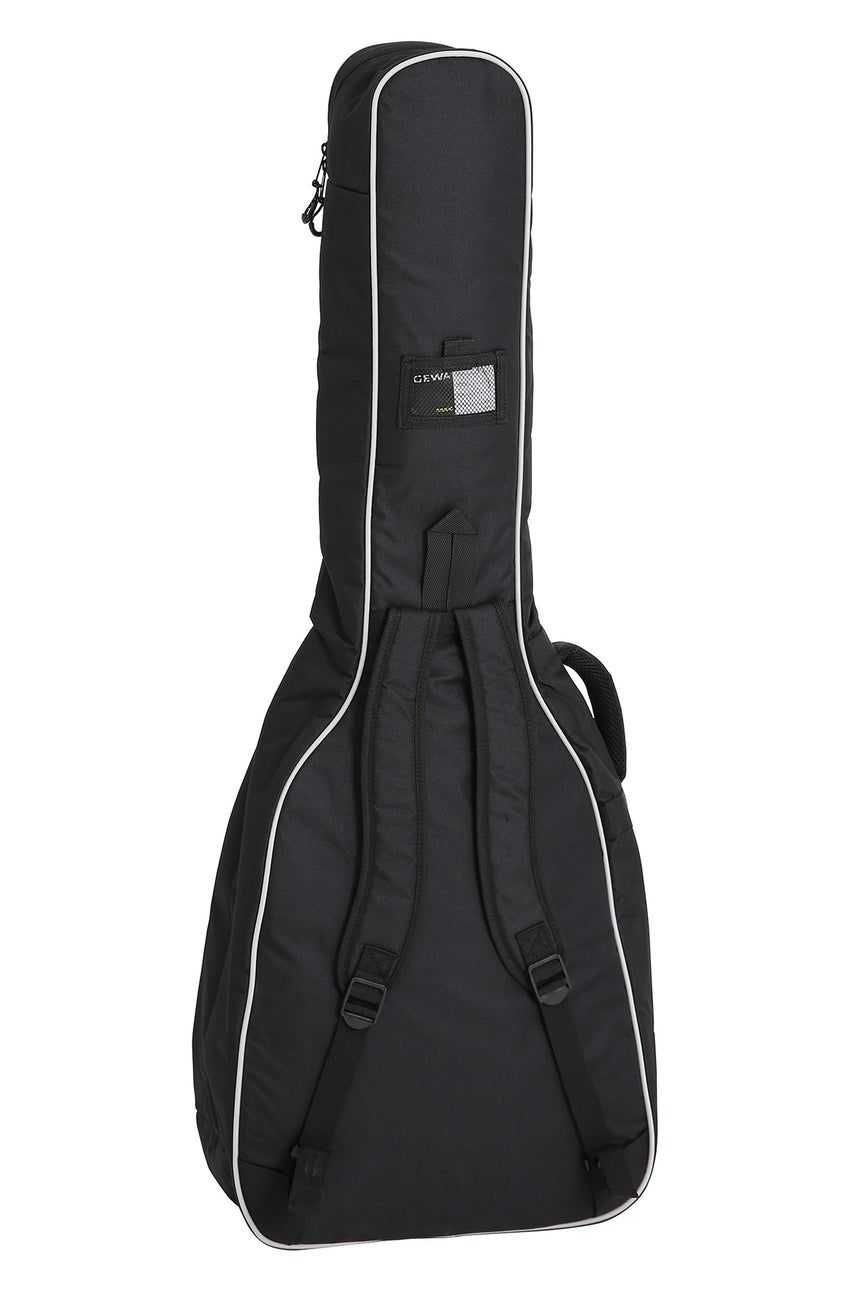 Housse de guitare folk GEWA Economy 12 212200 noire – vue arrière avec bretelles