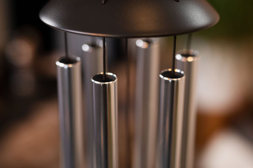 Carillon de méditation Meinl Sonic Energy MMC32S argenté, 80 cm – détail des tubes ouverts