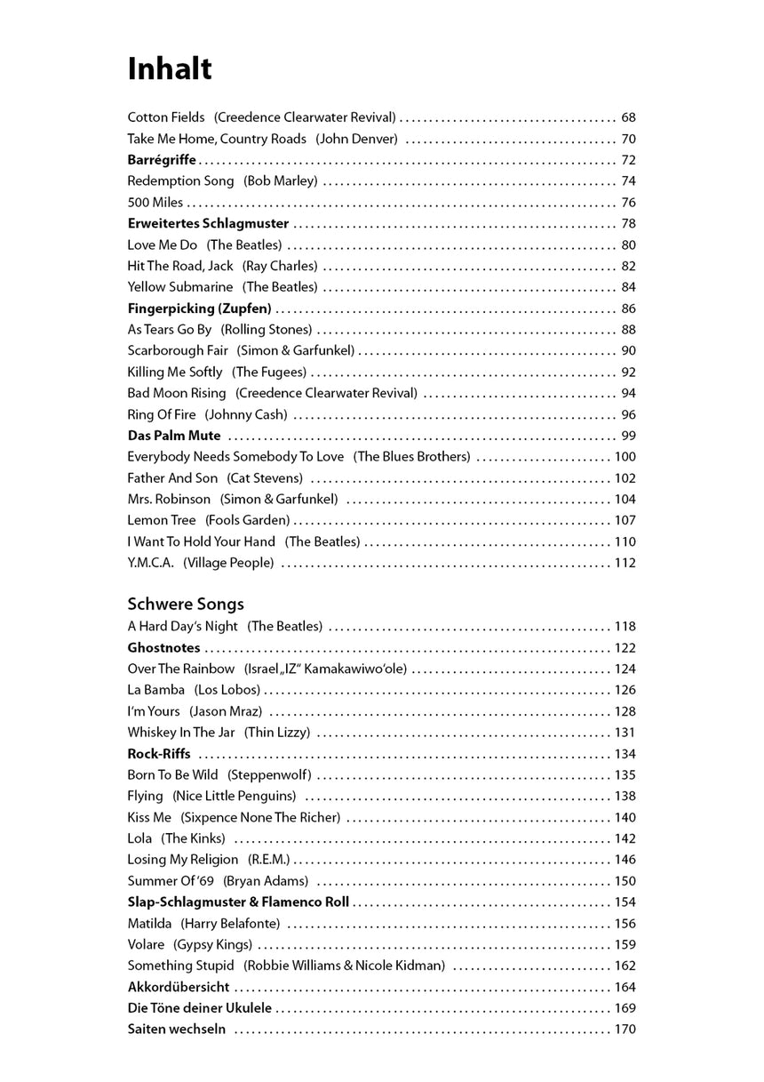 Let's Play Ukulele – Table of contents, page 2