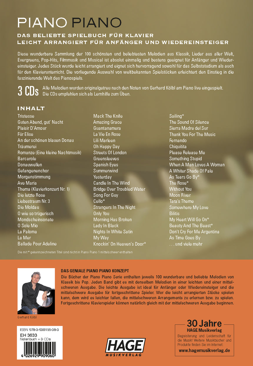 Piano Piano 1, easy edition – Back cover