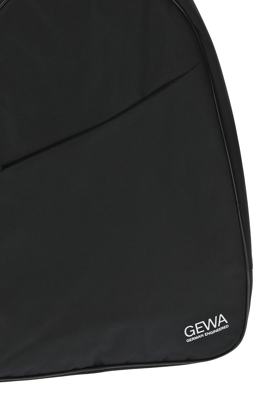 Housse de guitare acoustique GEWA Basic 5 211.200 noire – Détail de la poche inférieure avec logo GEWA