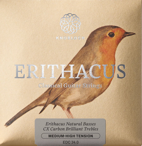 Knobloch Erithacus EDC34.0 guitar string set, medium-high tension – front of packaging
