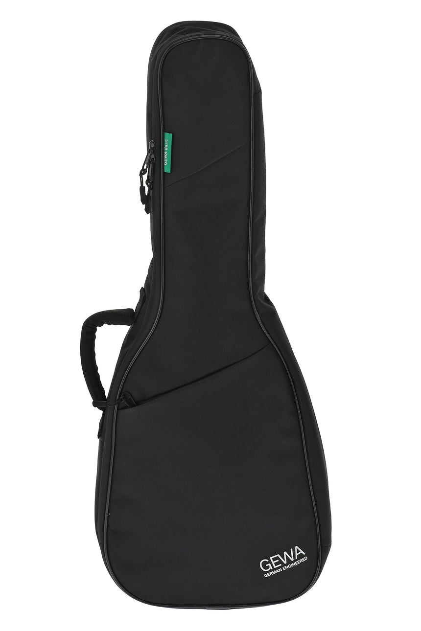GEWA Basic 5 Konzertgitarrentasche, Größe 1/4–1/8, schwarz – Vorderansicht.