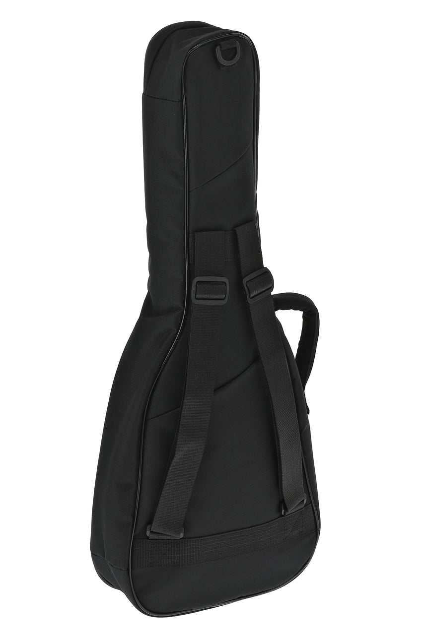 GEWA Basic 5 Konzertgitarrentasche, Größe 1/4–1/8, schwarz – schräg von hinten links.