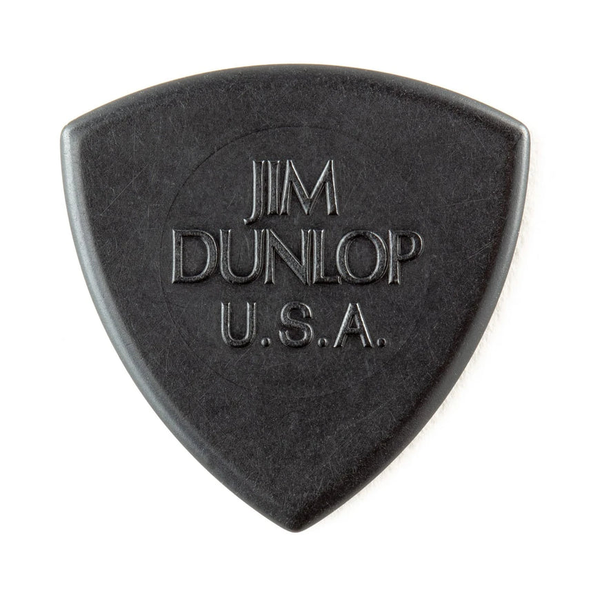 Dunlop 545PJP140 John Petrucci Trinity 1,40 mm – Rückseite eines schwarzen Plektrums aus dem Sechserpack