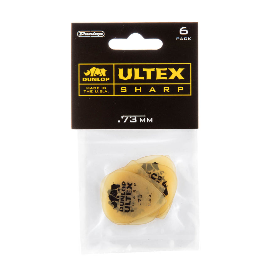 Dunlop Ultex Sharp .73 mm, front of the 6-pack.