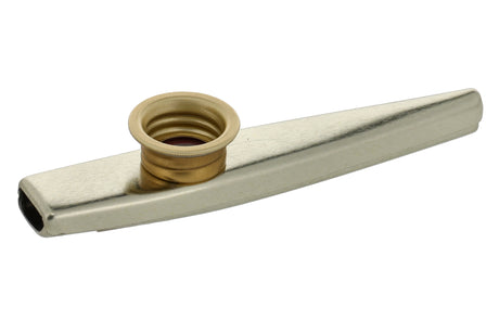 Original Metal Sub-Kazoo in lacquered brass, angled side view