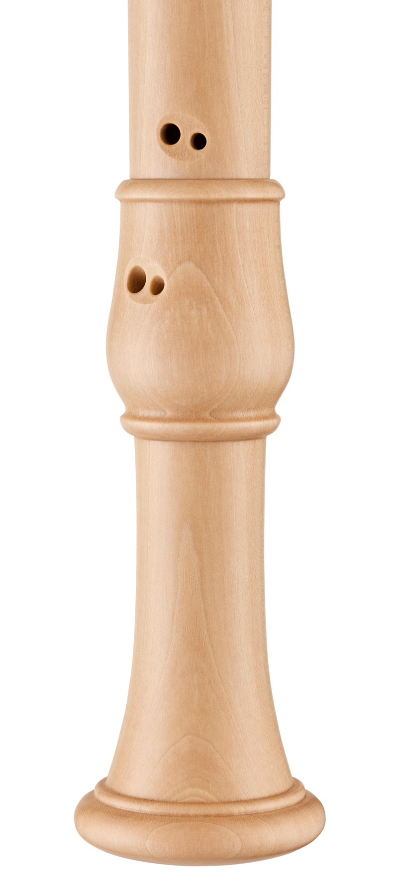 Moeck 2400 Flauto Rondo Tenor, natural maple – detail of the double holes