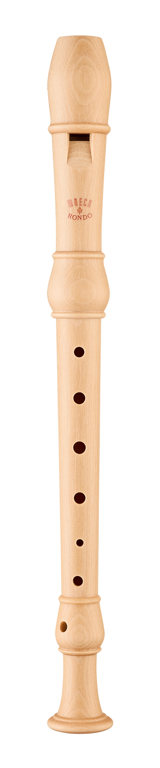 Moeck Rondo 3210 soprano recorder in natural maple – full front view