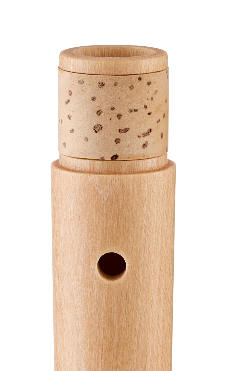 Moeck Rondo 3210 soprano recorder in natural maple – joint detail