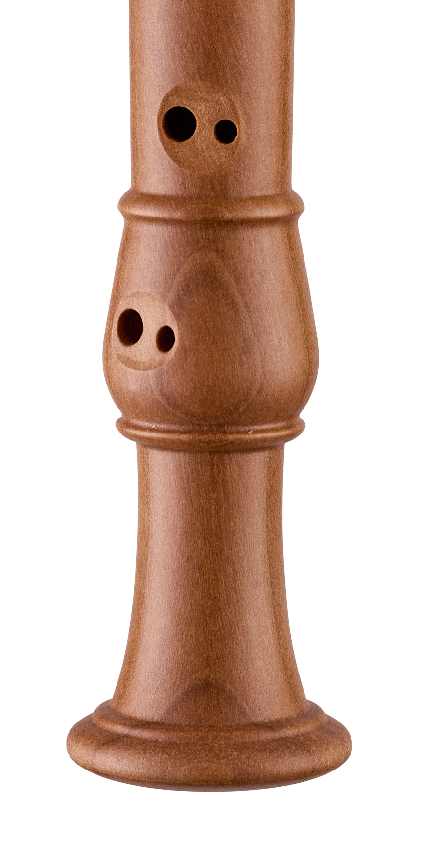 Moeck Rondo 2202 soprano recorder in natural pearwood – lower finger-hole detail