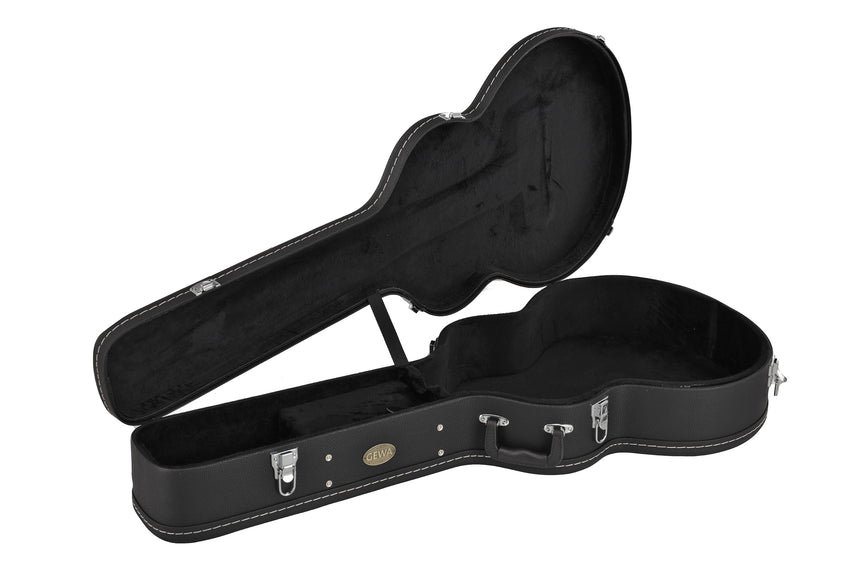 GEWA Flat Top Economy jumbo guitar case 523.114, black – front view of open interior