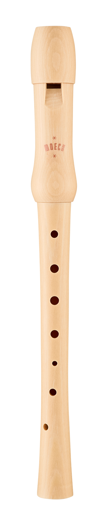 Moeck 1250 school soprano recorder in natural maple – full front view